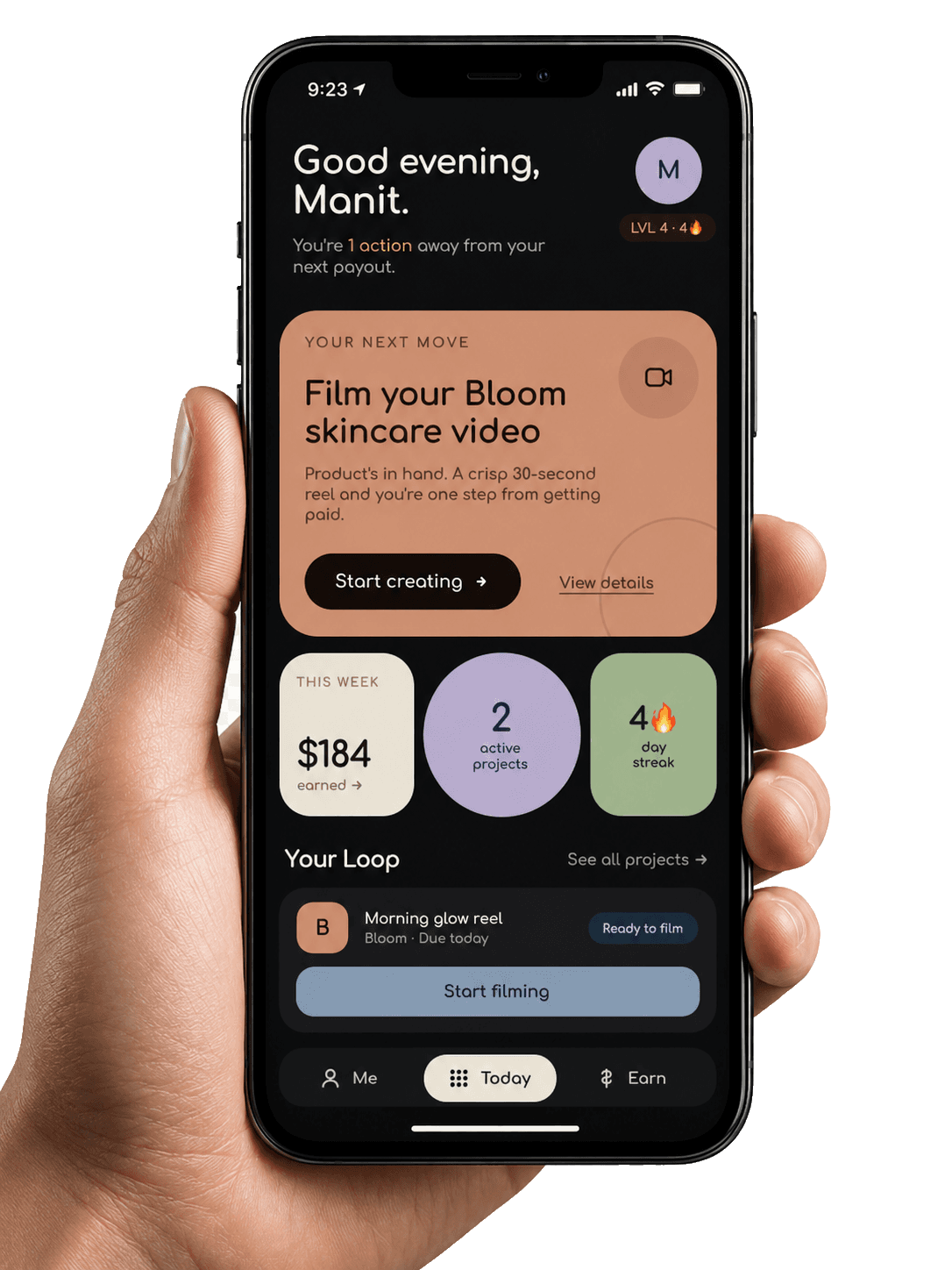 Creator using the loop app
